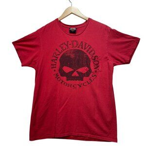 Harley-Davidson Mens G Poc Willie G Skull T-Shirt Medium Red Casual Pocket Tee